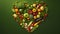 Vibrant Realistic Image of Fresh Vegetables Arranged in a Heart Shape on a Verdant Background AI Generated