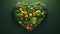 Vibrant Realistic Image of Fresh Vegetables Arranged in a Heart Shape on a Verdant Background AI Generated