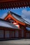 Vibrant red Asian building, Kyoto Imperial Palace