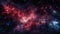 vibrant red and blue colors of space nebula create a captivating and awe-inspiring Wallpaper