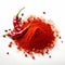 Vibrant Red Chili Powder On White Background - Ultra Hd Image