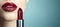 Vibrant red lipstick close up, bold and luxurious with glossy finish, highlighting hue and texture