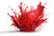 Vibrant Red Paint Splash: Isolated Elegance on White Background, created with Generative AI