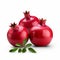Vibrant Red Pomegranates On White Background - Bold And Majestic