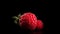 Vibrant red raspberries closeup. AI generated