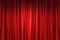 Vibrant red theater curtain backdrop, AI-generated.