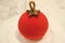 Vibrant Red Velvet Christmas Ball Ornament Shaped Cake with Berry Mousse Inside