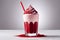 Vibrant Red Velvet Milkshake Standalone on a White Background