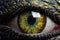 Vibrant Reptilian eye closeup colorful. Generate Ai