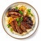 Vibrant Ribs And Rice: A Fusion Of Ancient World Motifs And Modern Flavors