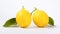 Vibrant Ripe Yellow Lemons in Minimalist Studio Setting Fresh Citrus Fruit Stock Photo.