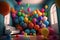 A Vibrant Room Filled with Colorful Balloons. AI