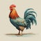 Vibrant Rooster Poster With Detailed 2d Game Art Style