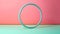 Vibrant Rubber Hoop On Pink And Green Background