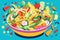 vibrant salad bowl featuring various colors of vegetables