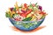 vibrant salad bowl featuring various colors of vegetables