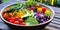 Vibrant Salad Bowl - Garden Freshness - Crisp and Colorful - Healthy Beginnings