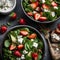 A vibrant salad with mixed greens, strawberries, and goat cheese1