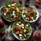 A vibrant salad with mixed greens, strawberries, and goat cheese4