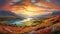 Vibrant Scottish Landscape Painting With Spectacular Sunset