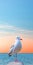 Vibrant Seagull Beach Portrait In Stunning 8k Resolution