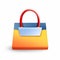 Vibrant Shopping Bag Icon With Metal Handle On White Background