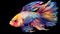 Vibrant Siamese Fish Illustration On Black Background