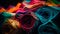 Vibrant silk textiles in a colorful heap generated by AI
