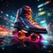 Vibrant skate culture, Colorful, clean style with dazzling neon lights