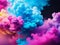 Vibrant Smoke Clouds: Multicolored Paint Explosion Banner for Webpages.