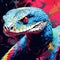 Vibrant Snake Painting Aggressive Digital Illustration In Pop Art Style