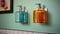 Vibrant Soap Dispensers Picture Frame In Dark Cyan And Light Amber