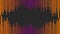 Vibrant sound wave patterns in purple, orange, and black