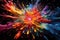 Vibrant Space colorful explosion. Powder color smoke