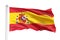 Vibrant spanish flag waving in the breeze. vivid colors, national pride symbol. outdoor setting with pole. AI