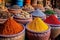 Vibrant Spices at Marrakech Market. AI