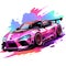 Vibrant sport car artwork for wallpaper