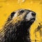 Vibrant Spray Painted Beaver Art: Theo Prins Inspired Wildlife Masterpiece