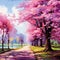 Vibrant Spring Blossoms: A Digital Painting