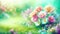 Vibrant Spring Flowers Wallpaper with Lush Greenery, AI Generated
