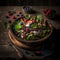 Vibrant Spring Salad with Seasonal Berries and Nuts on Rustic Wooden Table