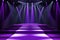 A Vibrant Stage Setup Showcasing A Purple Carpet And Runway On The Podium