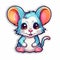 Vibrant Sticker Illustration Of A Cute Mouse