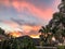 vibrant and stormy sunset in the tropics