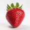 Vibrant Strawberry On White Background Detailed Aperture Photography