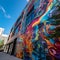 Vibrant Street Art Mural on Building Wall at Midday