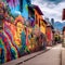 Vibrant street art murals and iconic landmarks of Bogota, Colombia