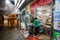 Vibrant street scene of night-time street food vendors in Hong Kong