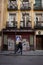 Vibrant street view of a local shop in Madrid