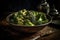 Vibrant Studio Delight Brightly Lit Bowl of Roasted Broccoli, a Healthful Delicacy